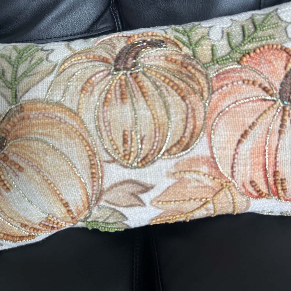 Hobby Lobby Beaded Pumpkin Lumbar Pillow Fall Autumn 2025 - Picture 2 of 9